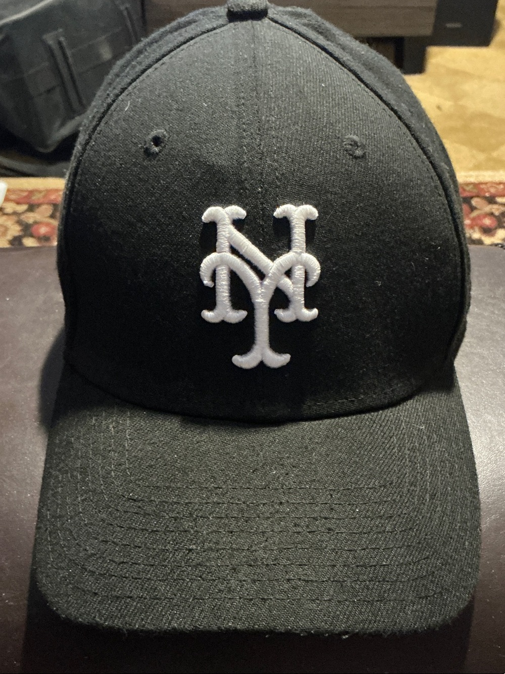 New Era Black Cap with White NY Embroidered Logo